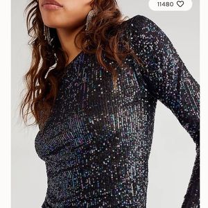 Free People - Sequin Long Sleeve Top